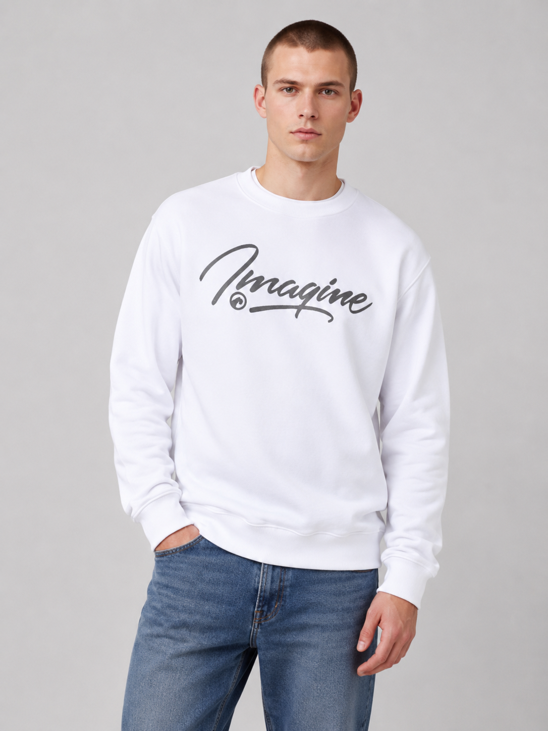 ropa para hombre BUZO 3D BLANCO