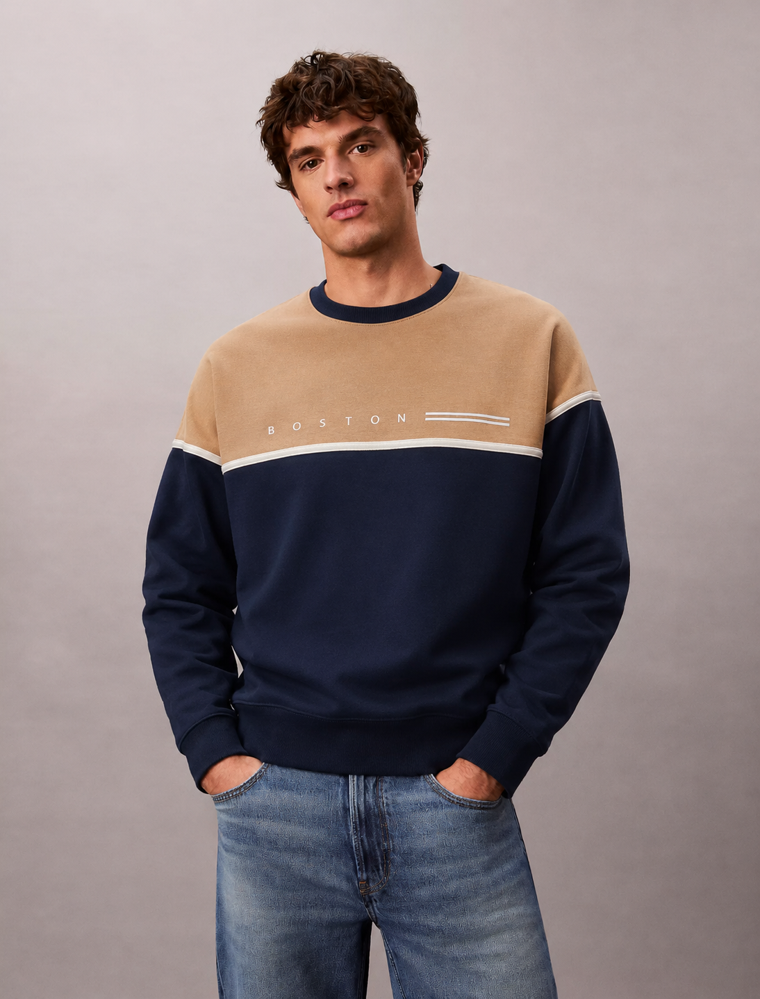 ropa para hombre BUZO BOSTON BEIGE 2