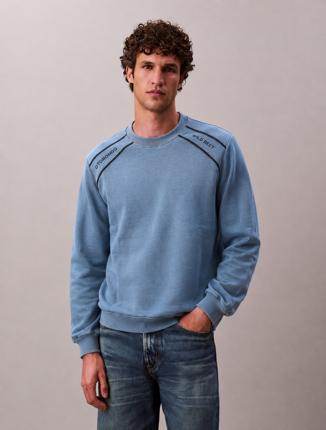 ropa para hombre BUZO GALON AZUL