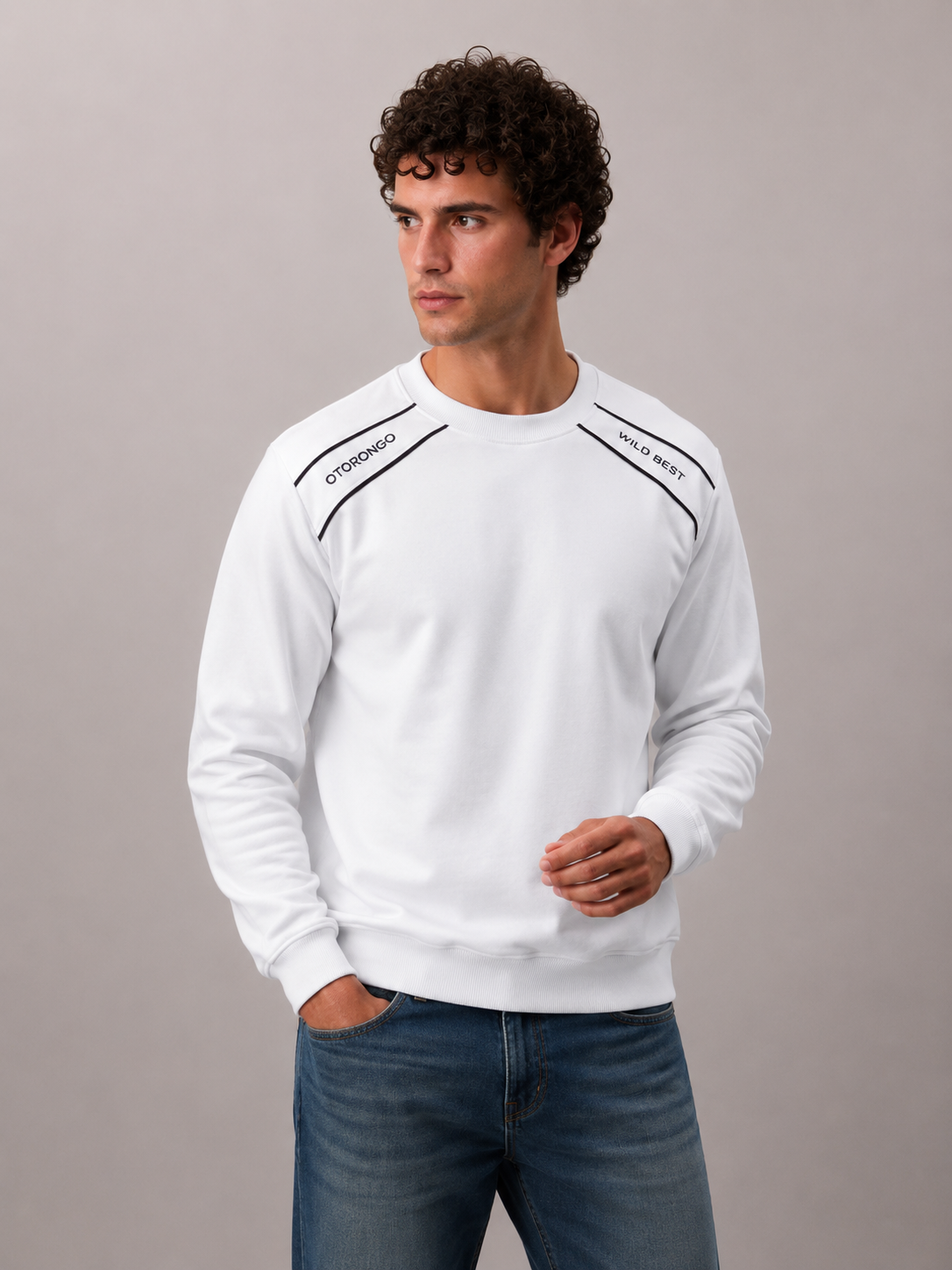 ropa para hombre BUZO GALON BLANCO