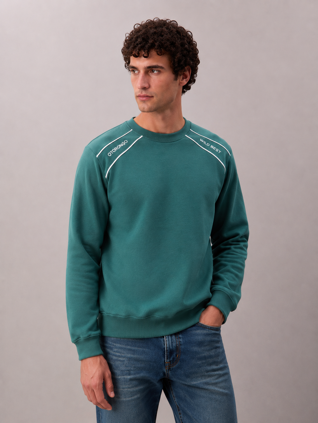 ropa para hombre BUZO GALON CELESTE