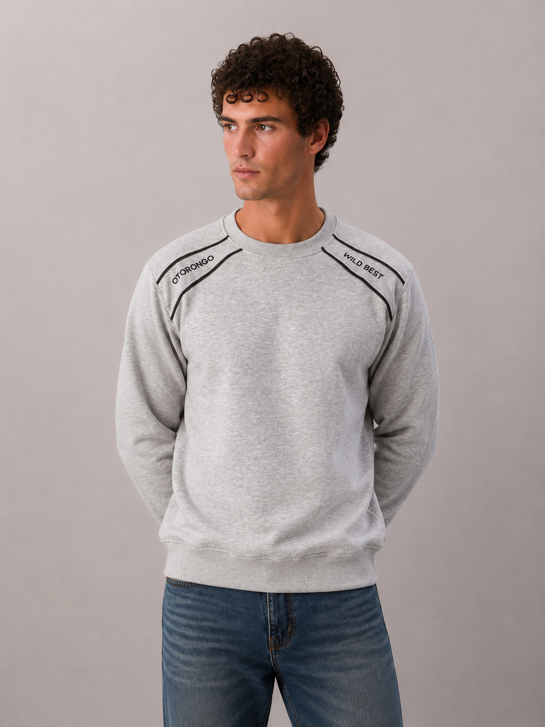 ropa para hombre BUZO GALON GRIS