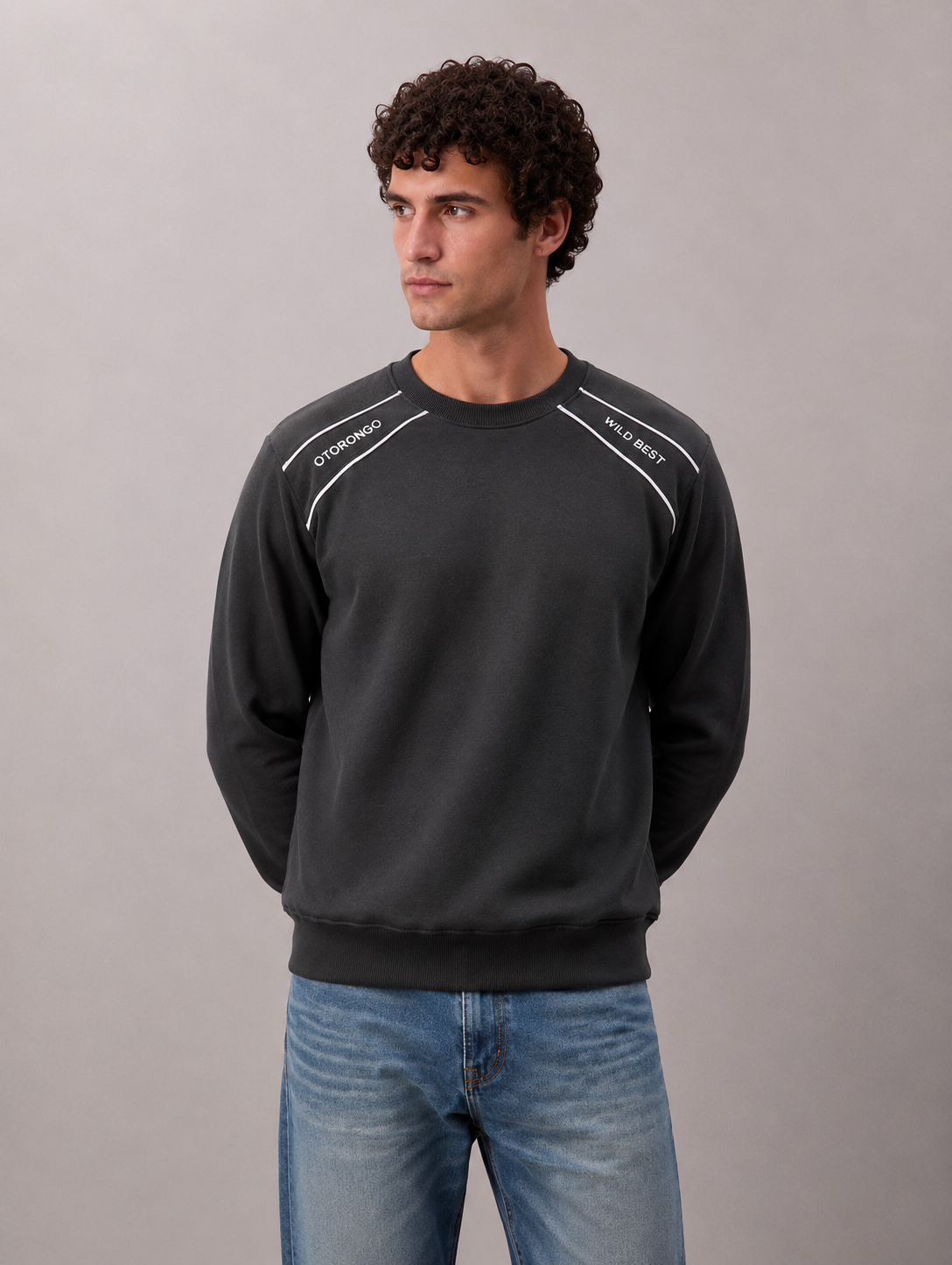 ropa para hombre BUZO GALON NEGRO
