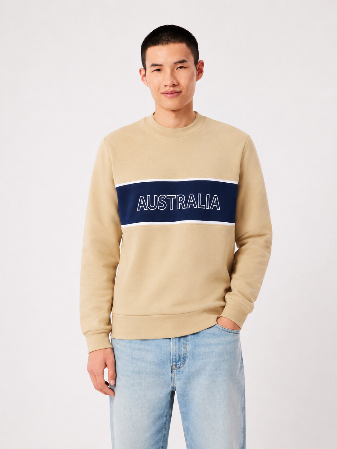 ropa para hombre BUZO LISBOA BEIGE