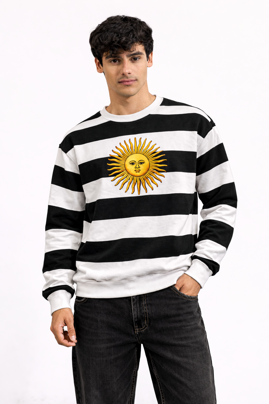 ropa para hombre BUZO MALVINAS NEGRO