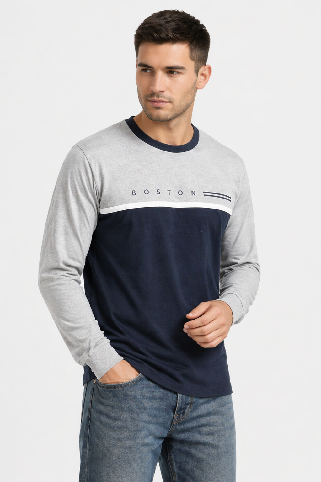 ropa para hombre CAMISETAS BOSTON GRIS