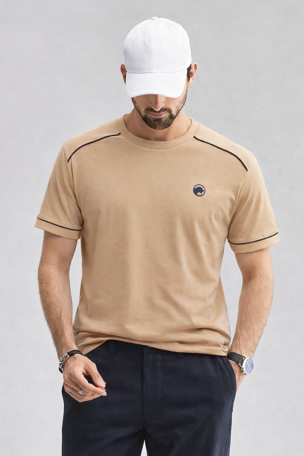 ropa para hombre REMERAS GALON MARRON
