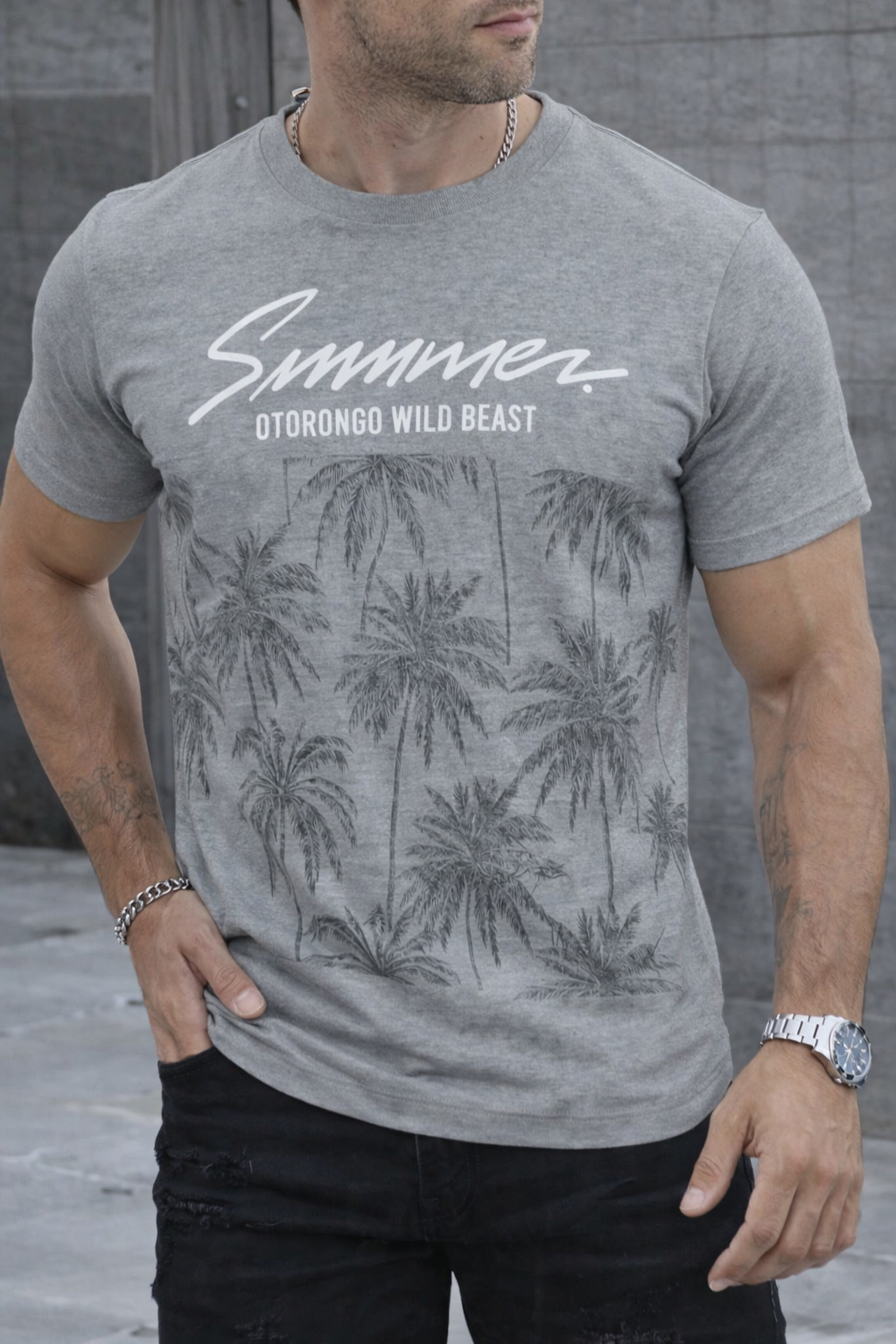 ropa para hombre REMERAS HAWAI GRIS